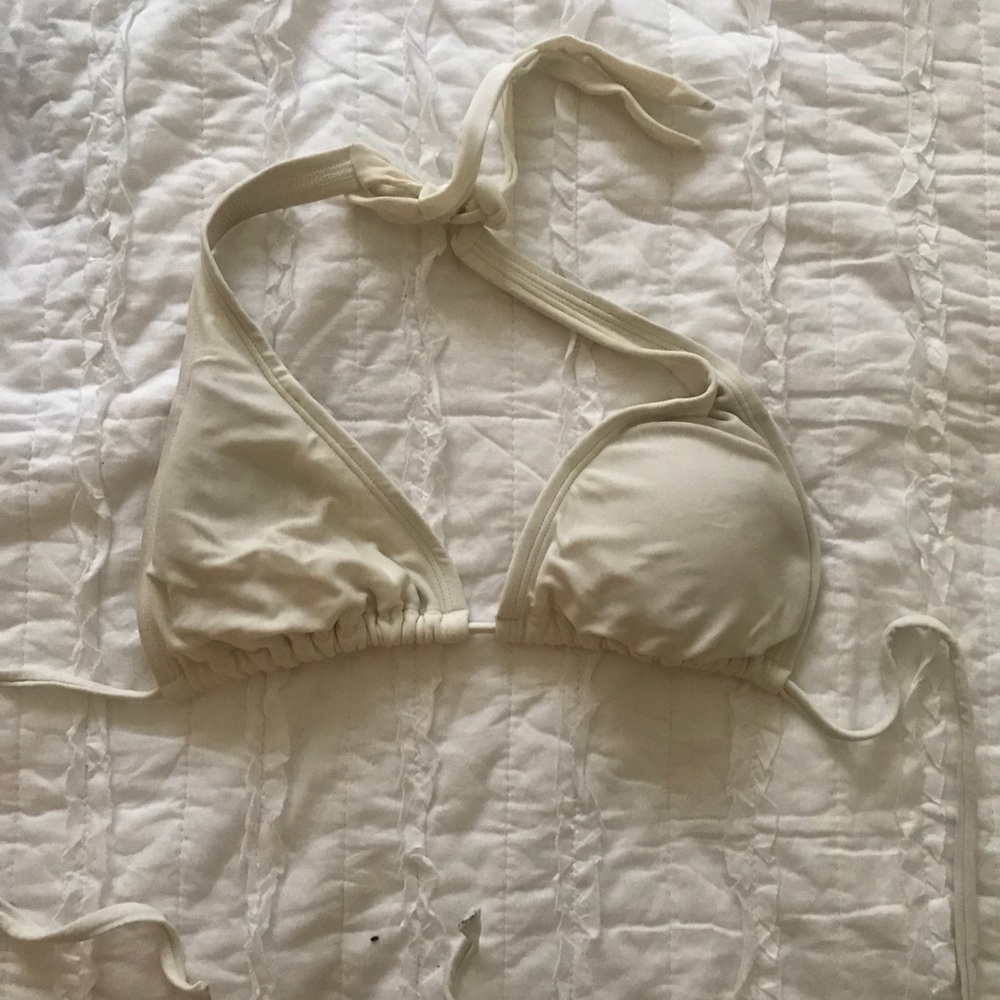 White triangle swimsuit top